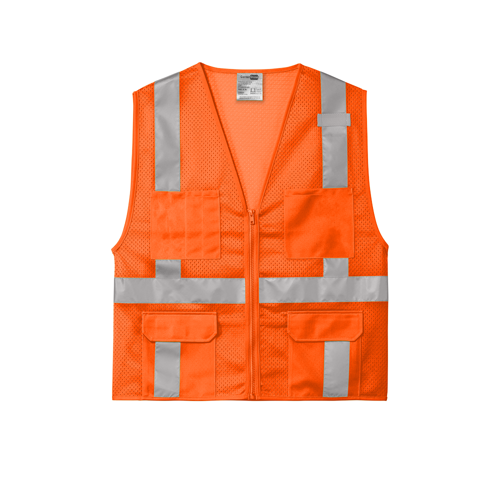 CornerStone CSV104 Class 2 Safety Vest – Custom DTF Printed